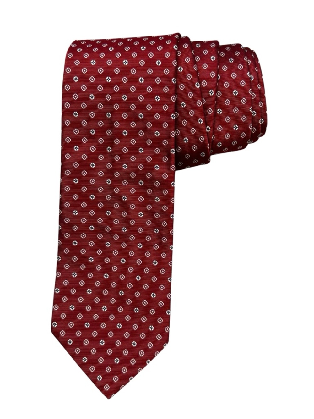 Brooks Brothers Makers and Merchants Red White Diamond Tie Woven Italian Silk